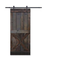 36 in. x 84 in. Dark Coffee Stain Knotty Pine Wood Interior Sliding Barn Door with Hardware Kit A4766