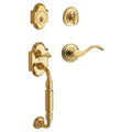 Polished Brass Left-Handed Handleset with Wave Lever C793