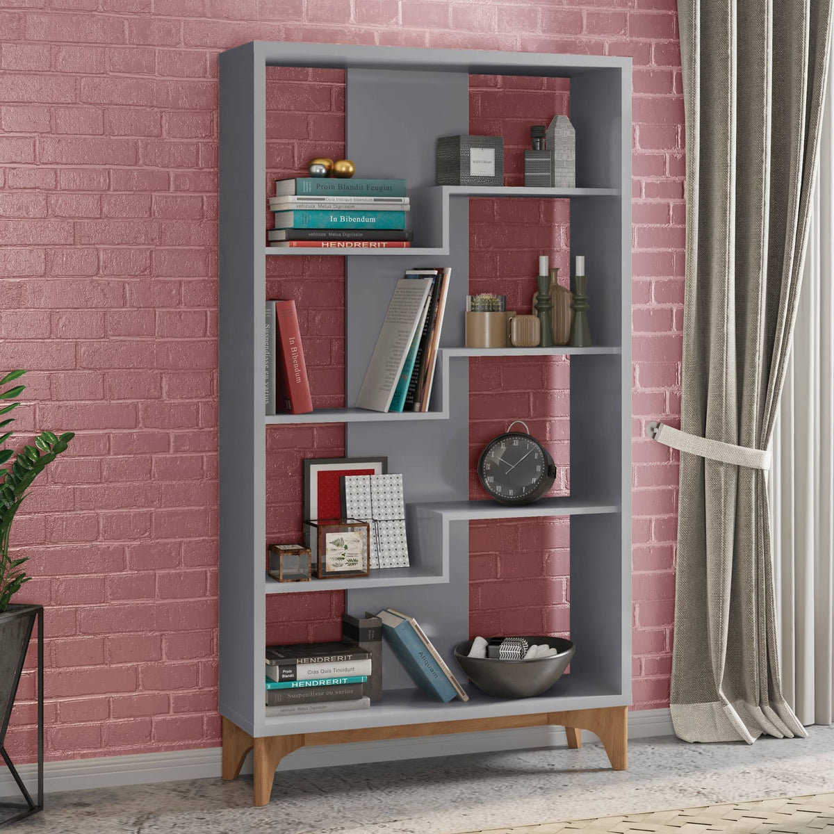Grey Bookcase A947