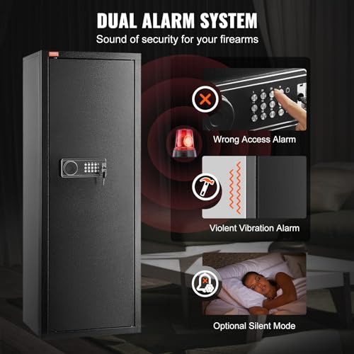 Tall Gun Storage Cabinet with Lock & Digital Keypad and Removable Shelf E7630