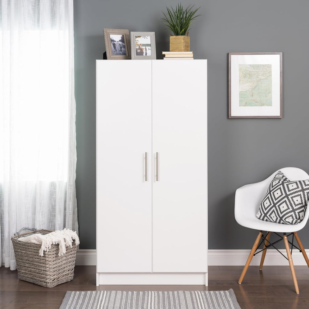 White Armoire Wardrobe with Hanging Rail M3273