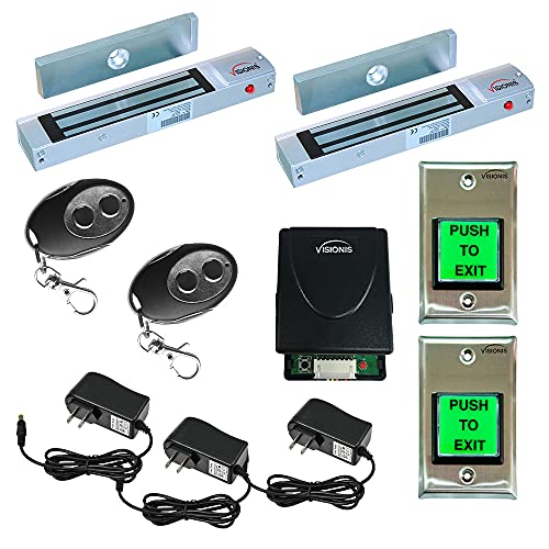 Two Door Access Control Electromagnetic Lock Kit with Wireless Receiver and Remote G483424