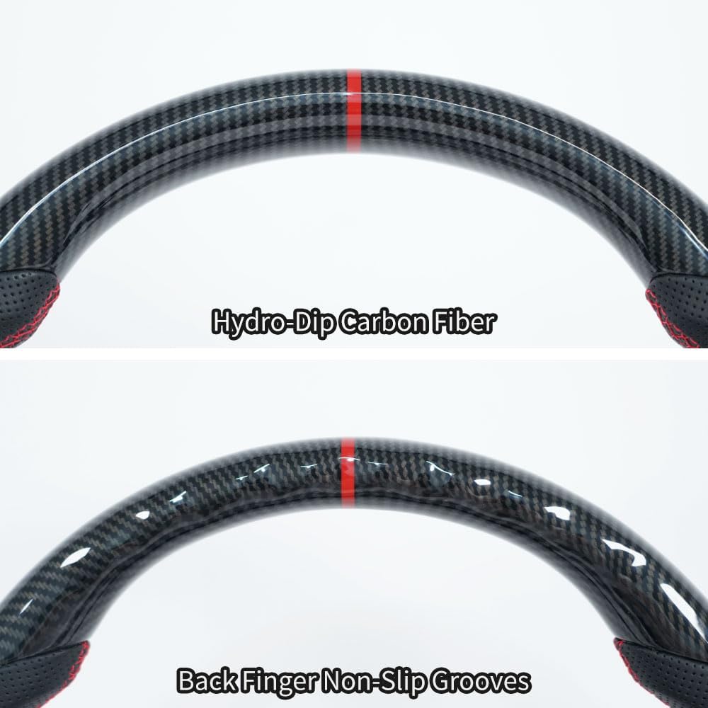 Carbon Fiber Perforated Leather Grip Steering Wheel Z568