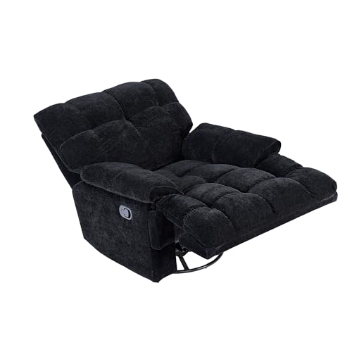 Cream White Oversized Velvet Rocker Recliner Chair J798844