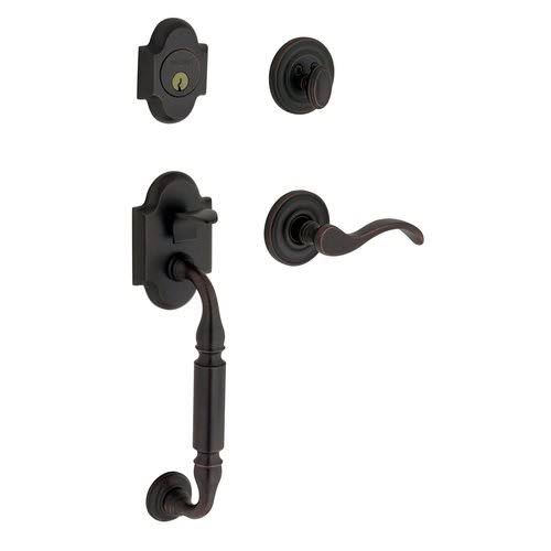 Polished Brass Left-Handed Handleset with Wave Lever C793
