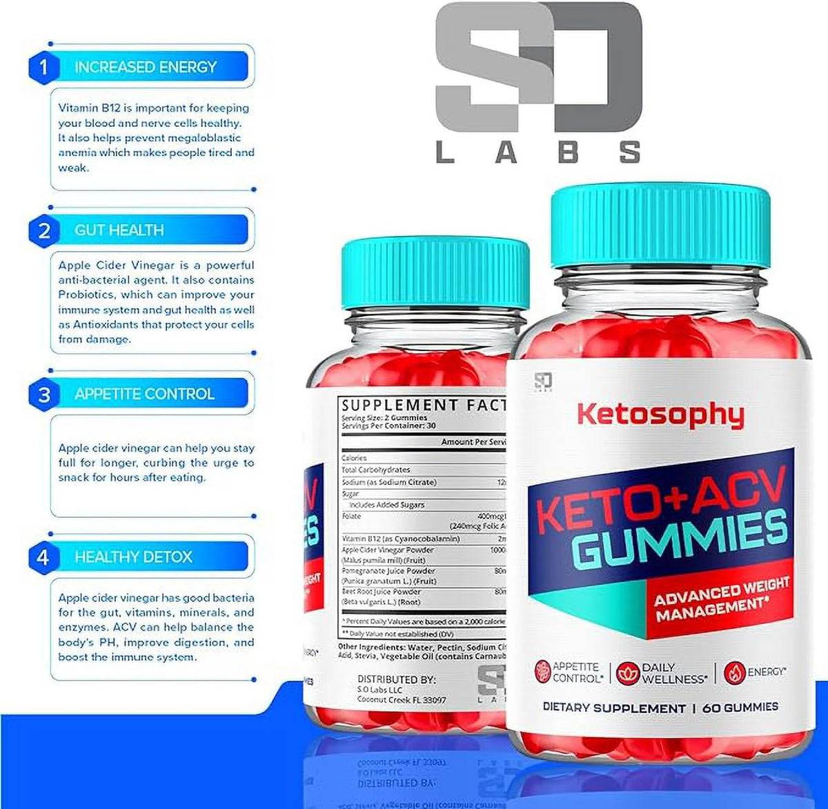 ACV Keto Gummies (60 Gummies) S67387
