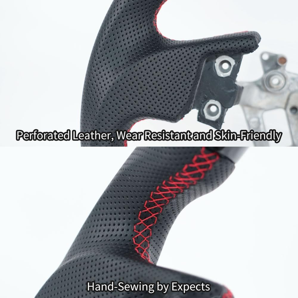 Carbon Fiber Perforated Leather Grip Steering Wheel Z568