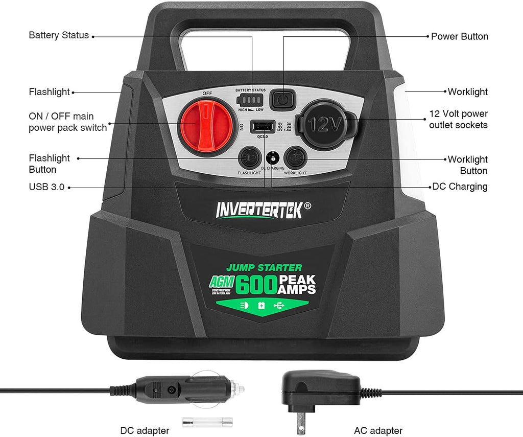 12V Portable Car Jump Starter USB Power Bank Charger Y91974