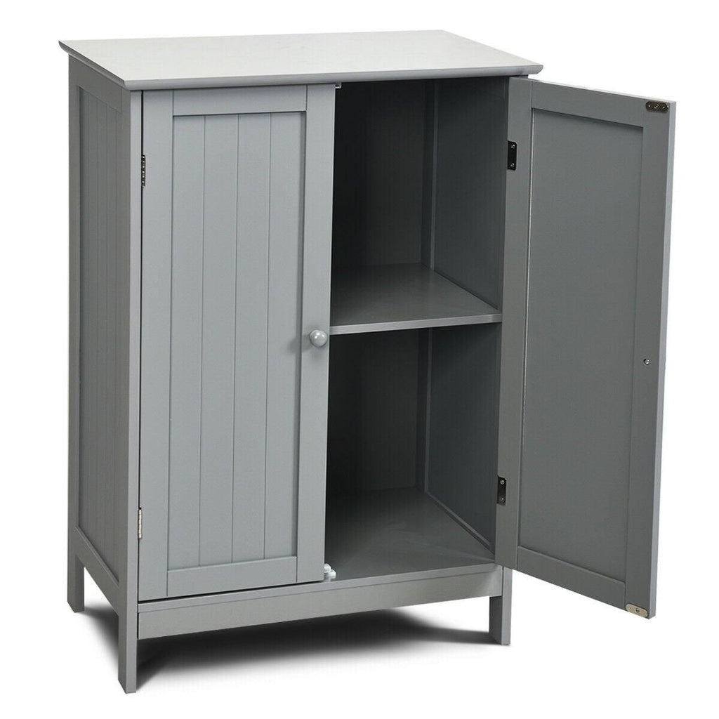Gray Double Door Bathroom Floor Cabinet G16146