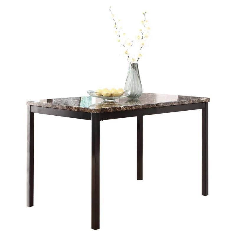 Contemporary Dining Table with Faux Marble Top in Black Q236