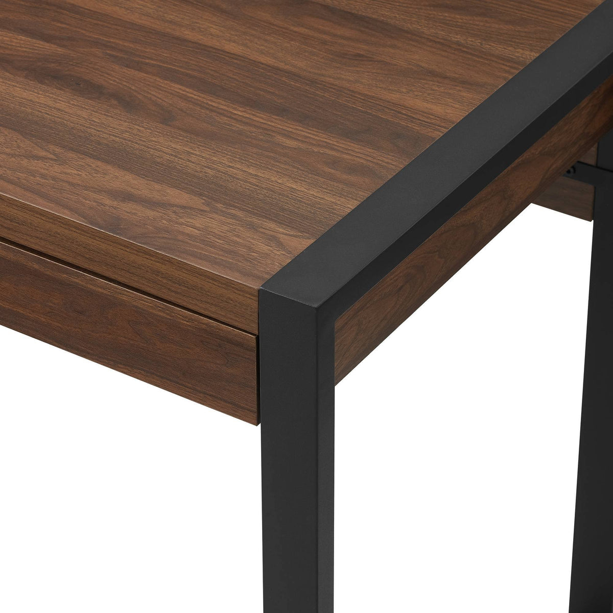 48x22 Industrial Farmhouse Tech Desk with USB Dark Walnut Z833