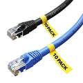 Cat6 Ethernet Cable 25 Feet 10-Pack Black White Pure Copper A219336