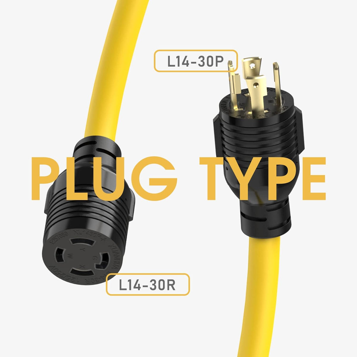30A 125/250V 7500W Generator Power Extension Cord 40 Feet T858