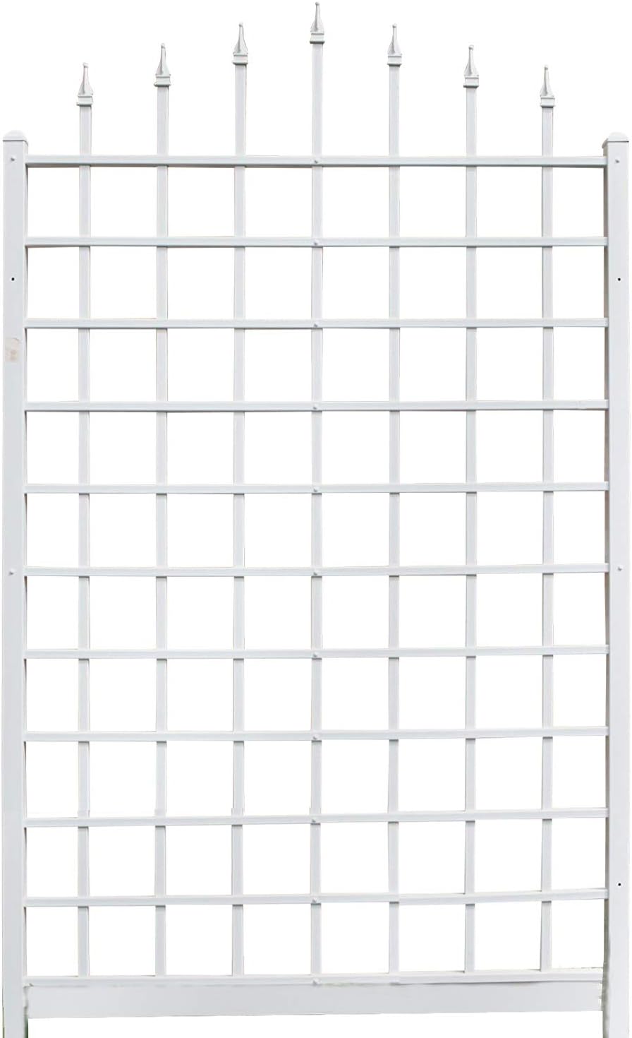 White 57 x 95 Inch PVC Vinyl Outdoor Trellis H7064