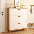 Slim Hidden Shoe Cabinet 3 Flip Drawers Wooden Tall Shoe Rack R579928