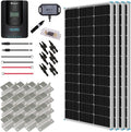 400 Watt 12 Volt 4 Pcs 100W Solar Panel Charge Controller Kit H66731
