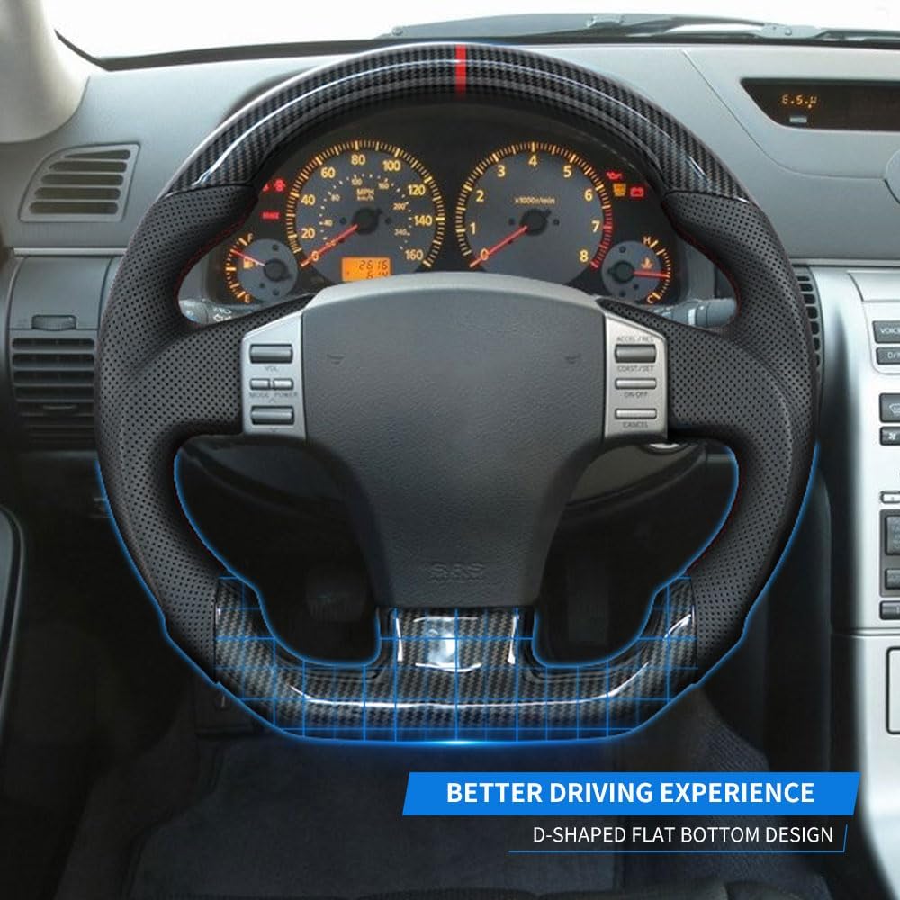 Carbon Fiber Perforated Leather Grip Steering Wheel Z568
