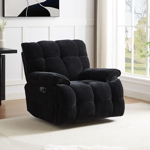 Cream White Oversized Velvet Rocker Recliner Chair J798844