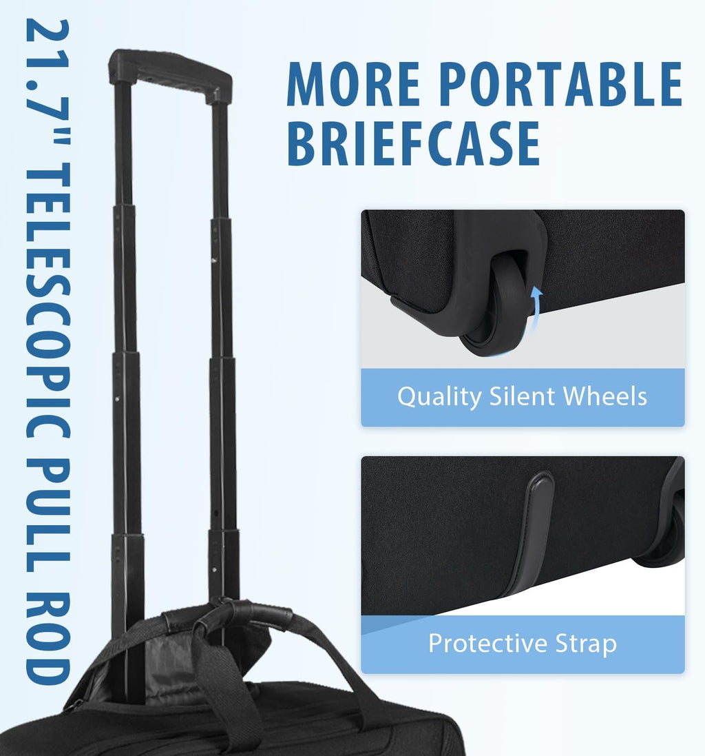 Black Rolling Laptop Bag with Wheels R543