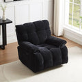 Cream White Oversized Velvet Rocker Recliner Chair J798844