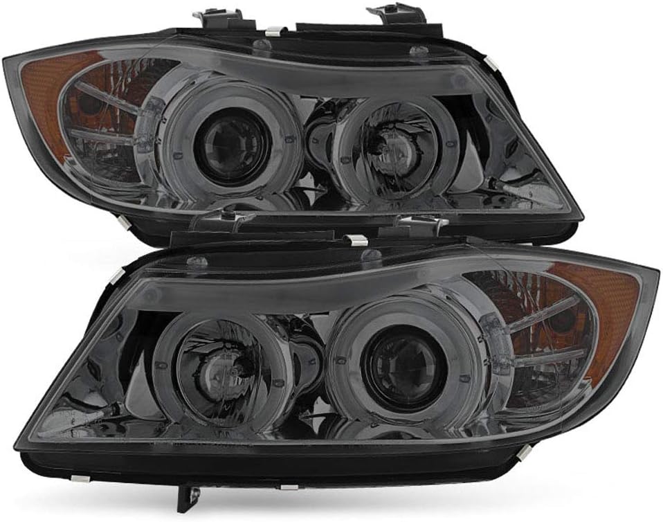 2006-2008 BMW E90 3-Series Sedan LED Halo Chrome Projector Headlights J7256