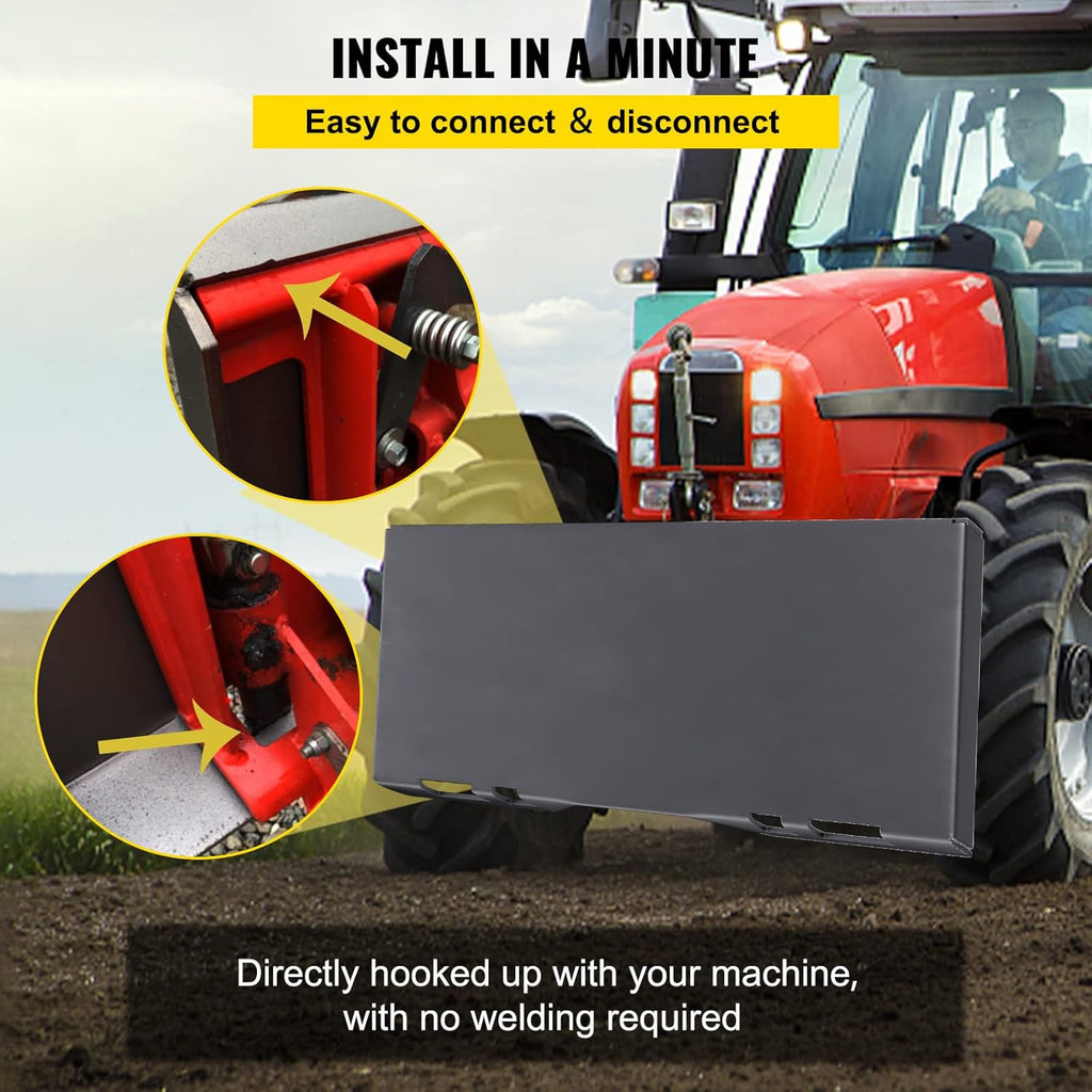 Skid Steer Mount Plate Steel Quick Attachment Loader Plate with 3 Welding Rods (1/2") Z428