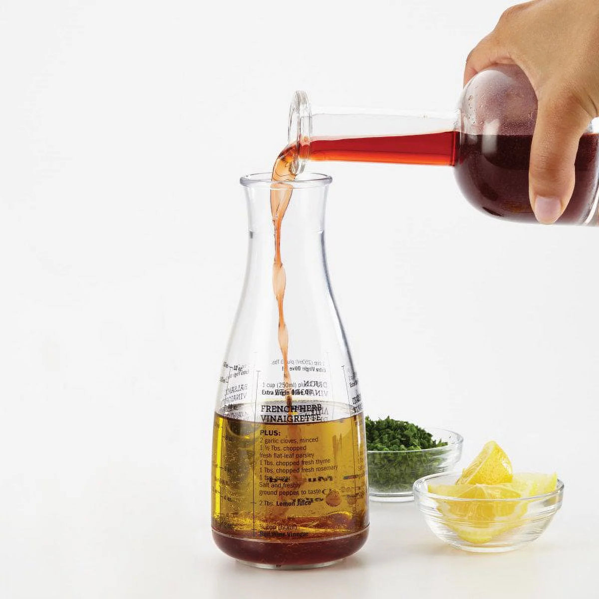 Plastic Salad Dressing Carafe and Handheld Mixer, 12 oz T97647