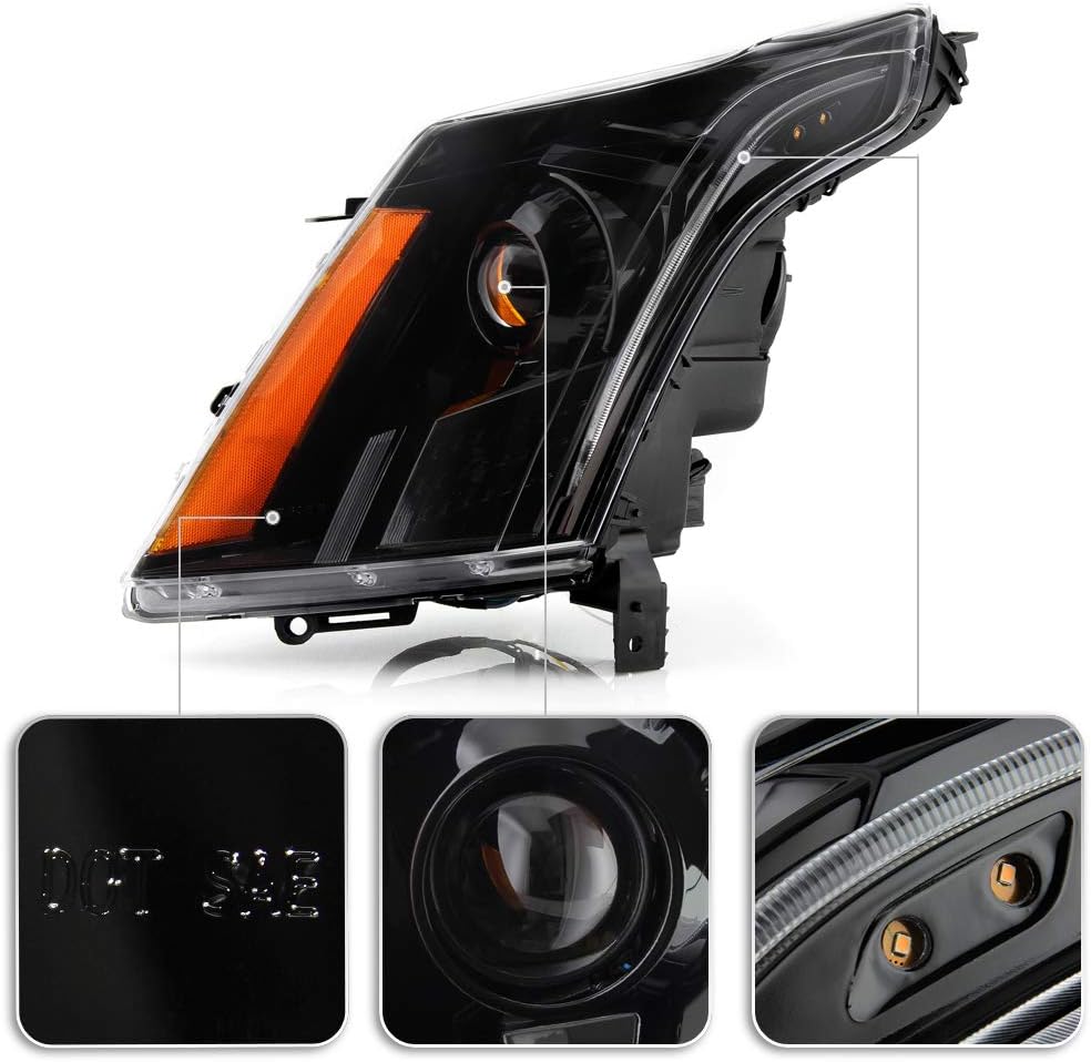 Black Housing Projector Headlights with LED Tube O2855