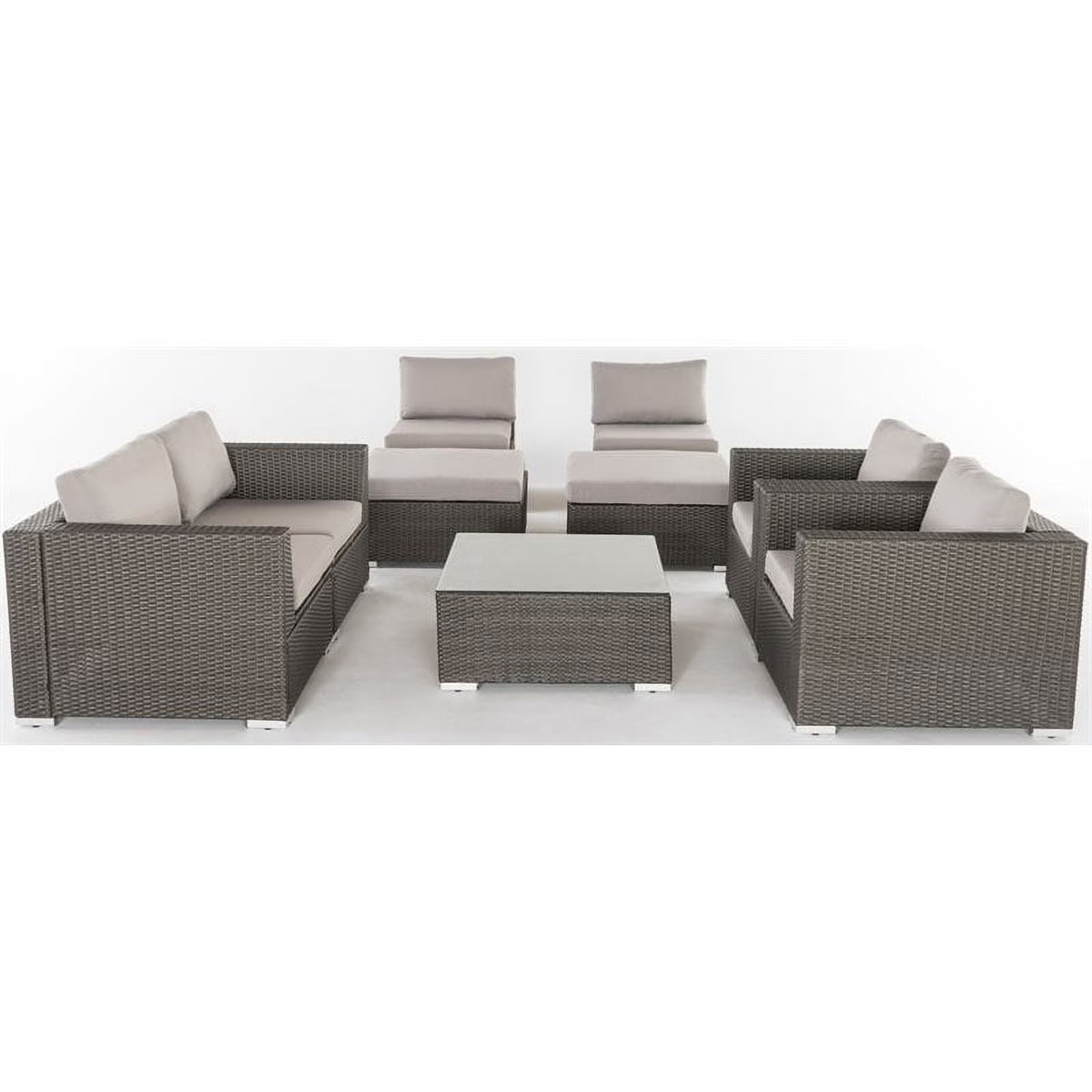 Grey Wicker Sectional with Aluminum Frame Q741762
