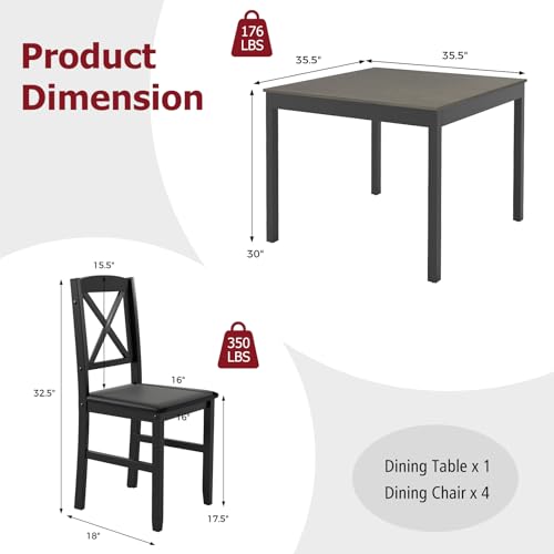 Mid-Century Modern 3-Piece Dining Table Set with 2 Chairs E83099