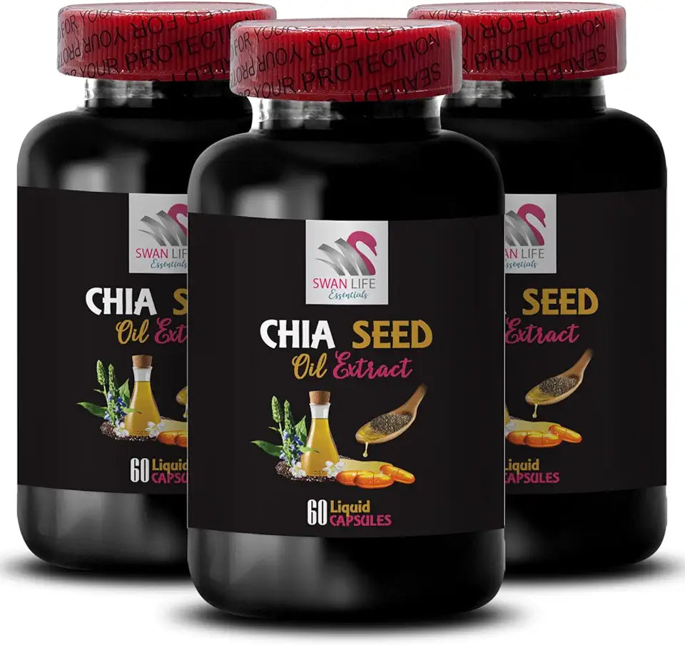 Chia Seed Oil Extract 3 Bottle 180 Caps U8384