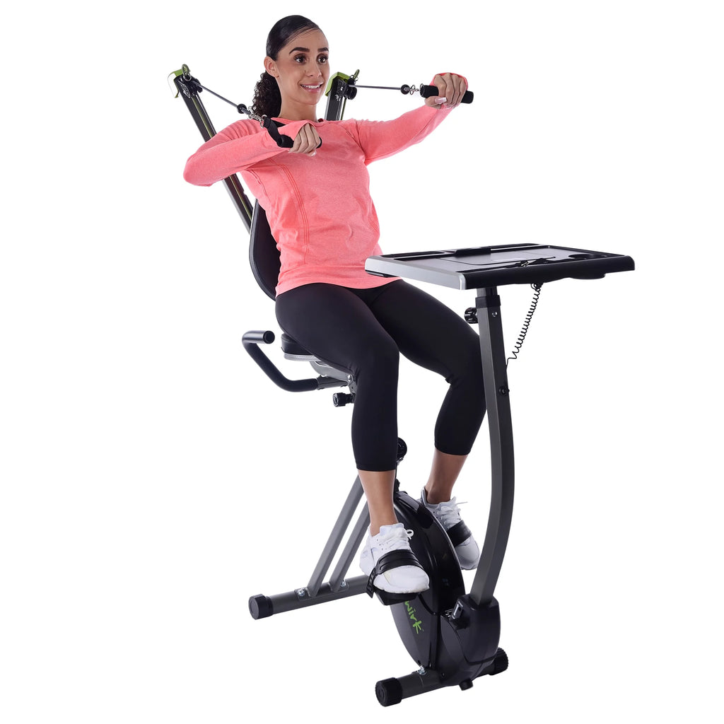 Upright Exercise Bike Workstation and Standing Desk R478026