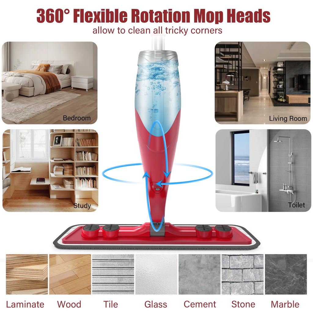 Microfiber Spray Mop with 3 Washable Pads X788524