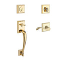 Polished Brass Right Handed Single Cylinder Handleset with Curve Lever Z4214