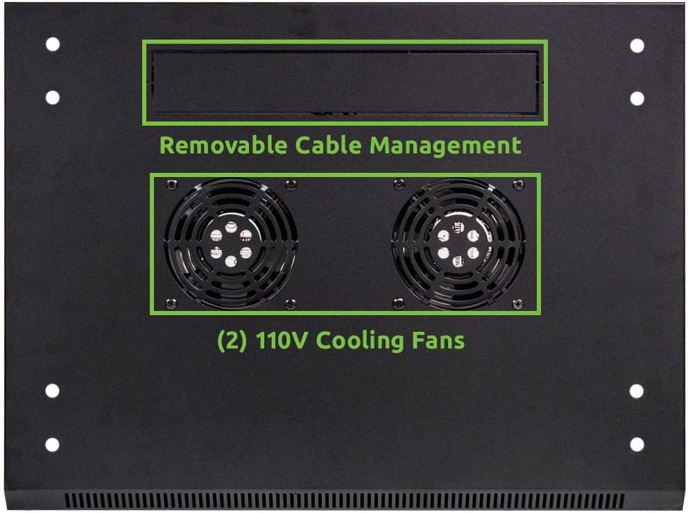 15U Wallmount Cabinet Enclosure 19-Inch Server Network Rack with Locking Glass Door Black with Shelves P345594