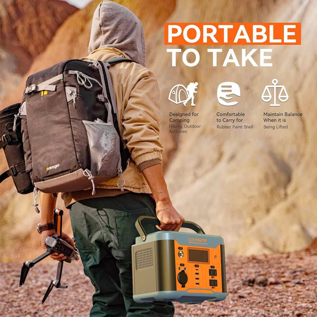 Portable Power Station 300W 296Wh Pure Sine Wave AC Outlet D682