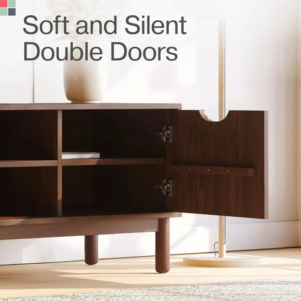 Fluted TV Stand with Shelves Z15430