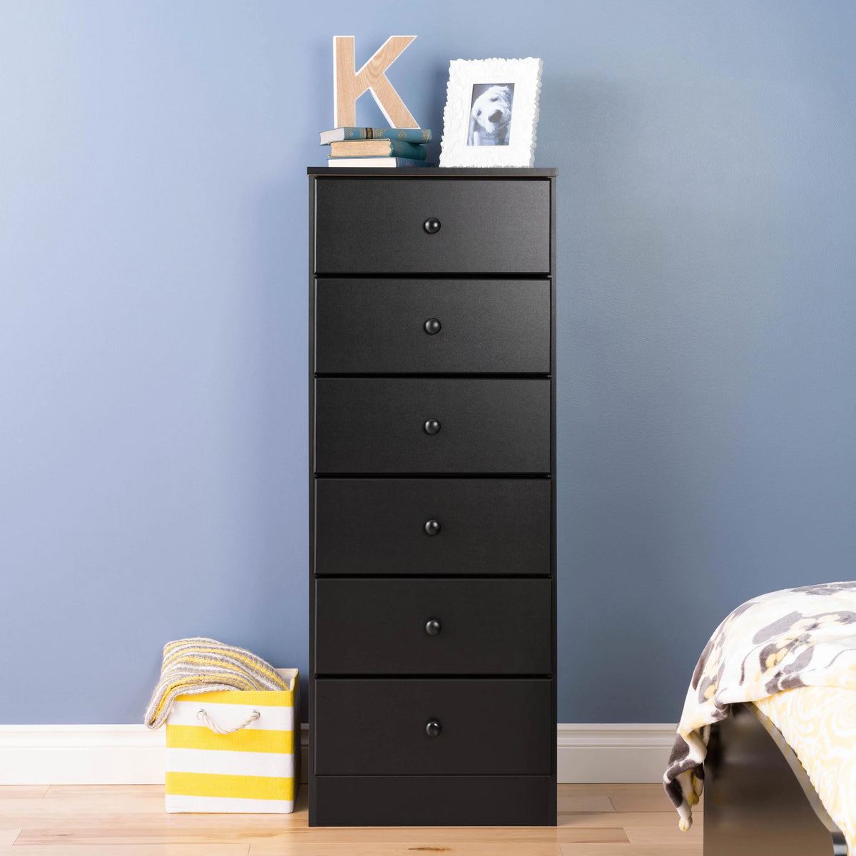 Tall Black 6-Drawer Dresser O41392