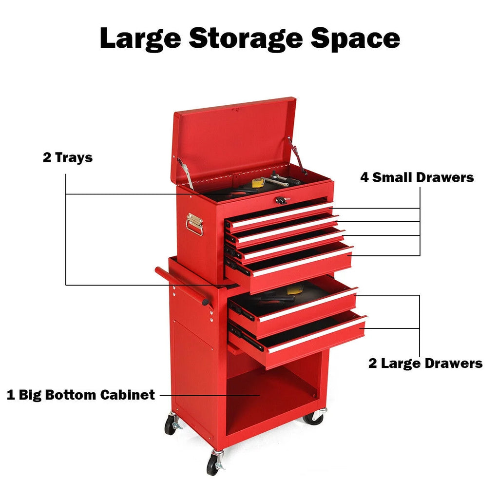 2 in 1 Rolling Storage Cabinet with 6 Drawers V879347
