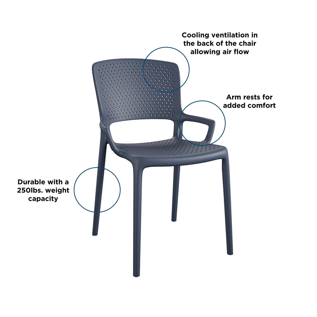 Navy Resin Stacking Chair 2-Pack B4128