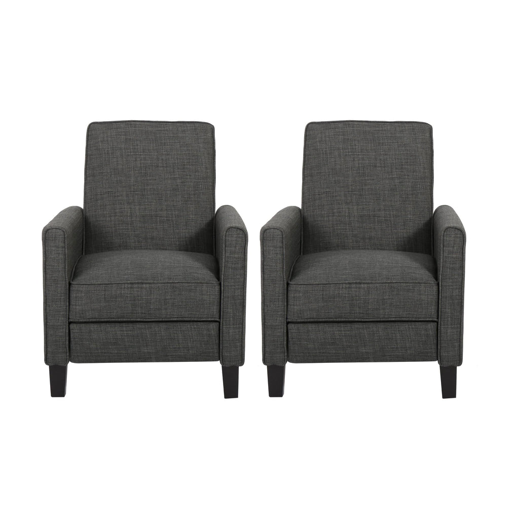 Set of 2 Fabric Recliner Moss Gray Z33845