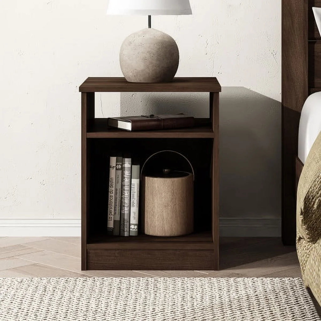 Dark Walnut Open Shelf Nightstand E588