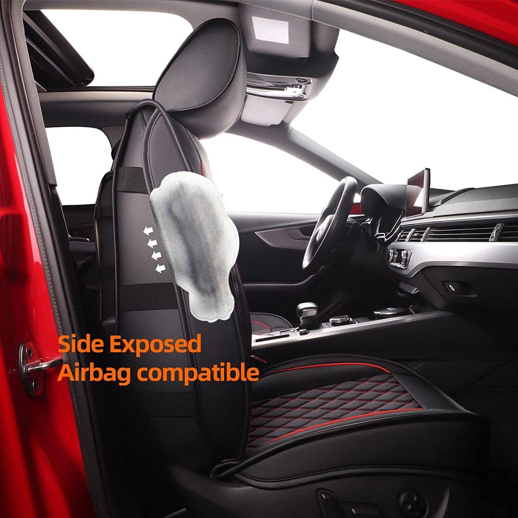 Black&Red Leather Car Seat Covers X6558