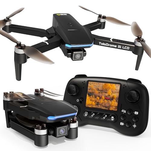 Drone with Camera, LCD Screen Remote Control, Brushless Motor, Foldable D438