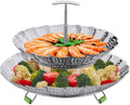 Double Layer Stainless Steel Collapsible Steamer Basket K897779