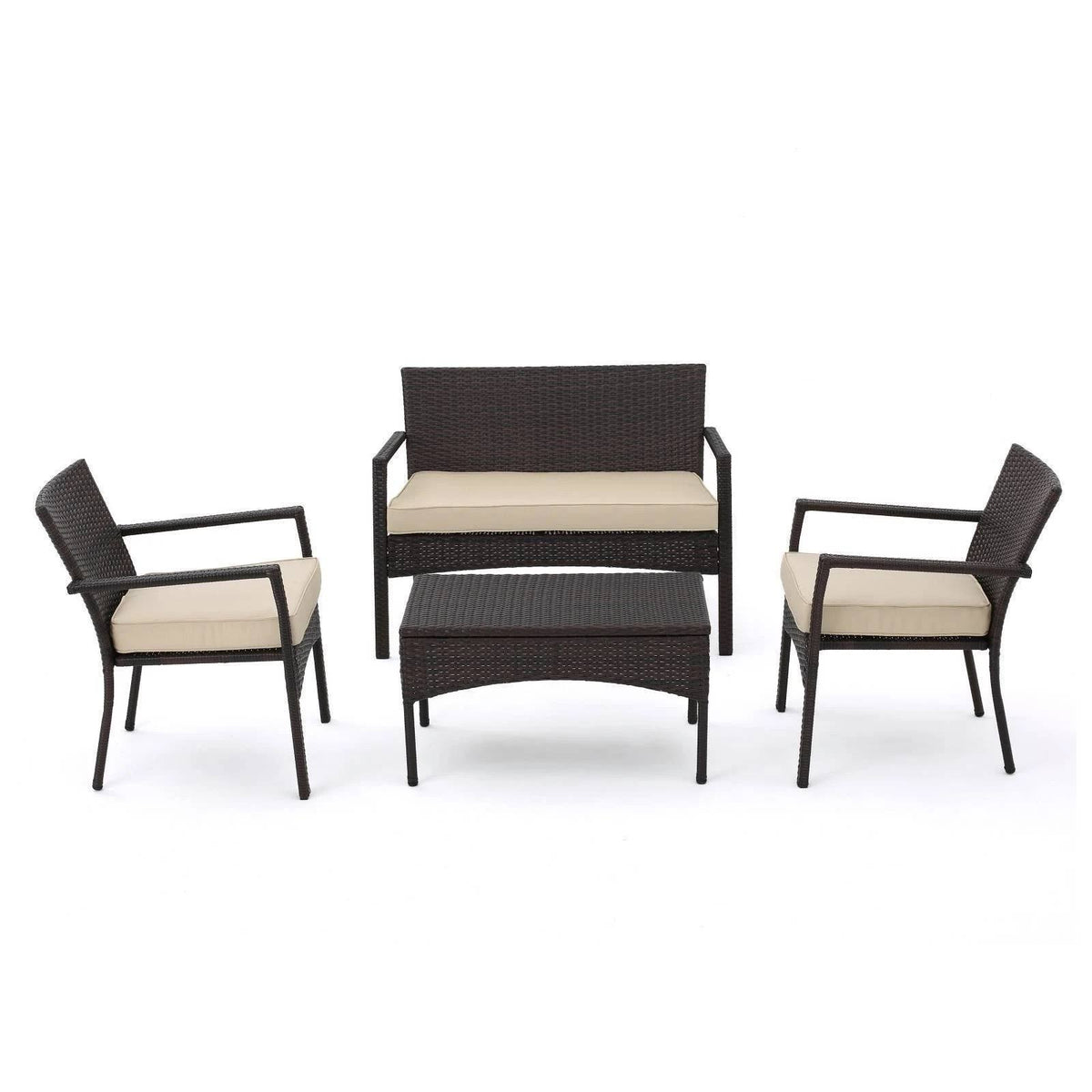 Brown 4pc Wicker Chat Set C300836