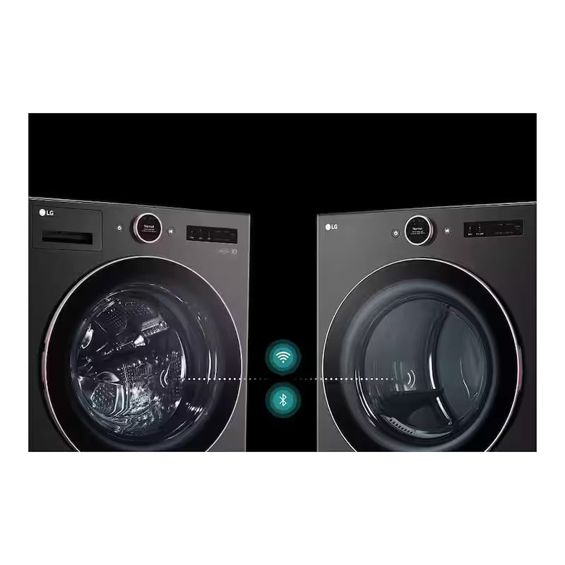Black Steel Electric Dryer with TurboSteam G479