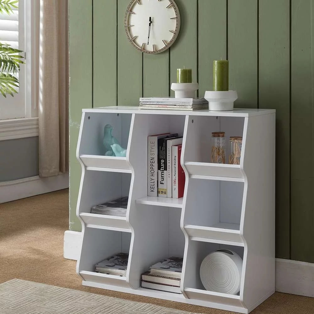 White 8 Shelf Wood Bookcase H892430