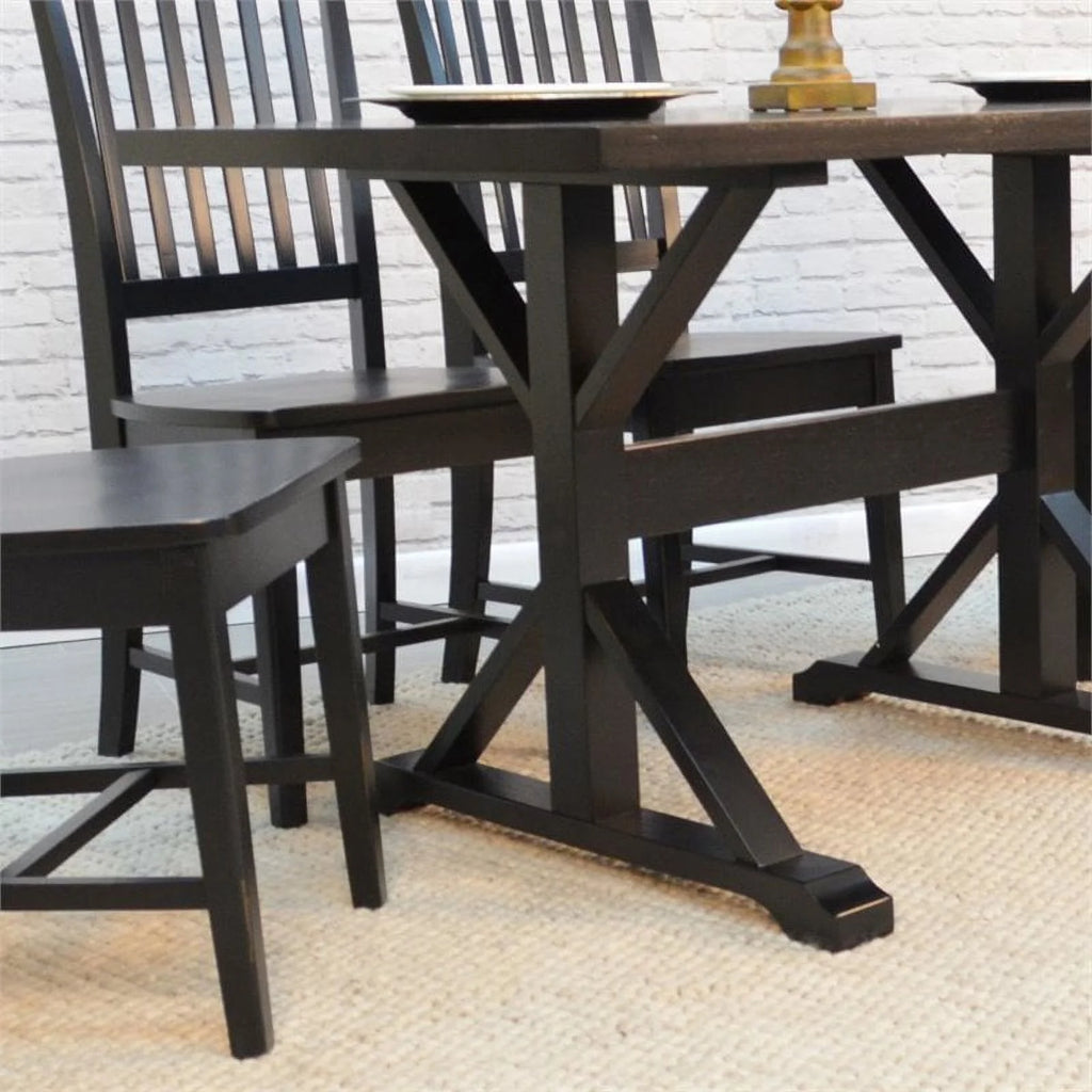30 x 48 Trestle Table Antique Black S493