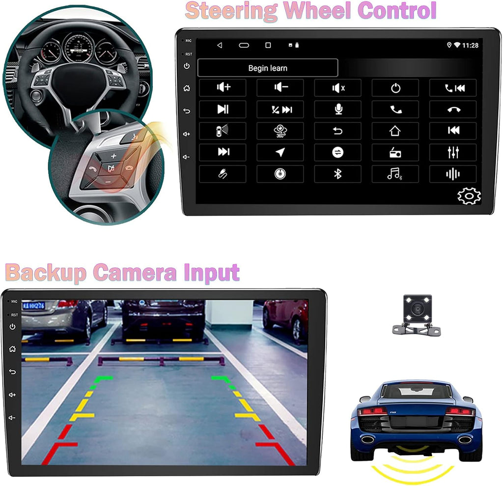 9 inch Double Din Car Stereo with Wireless Carplay Android Auto Backup Camera Touchscreen Q8913
